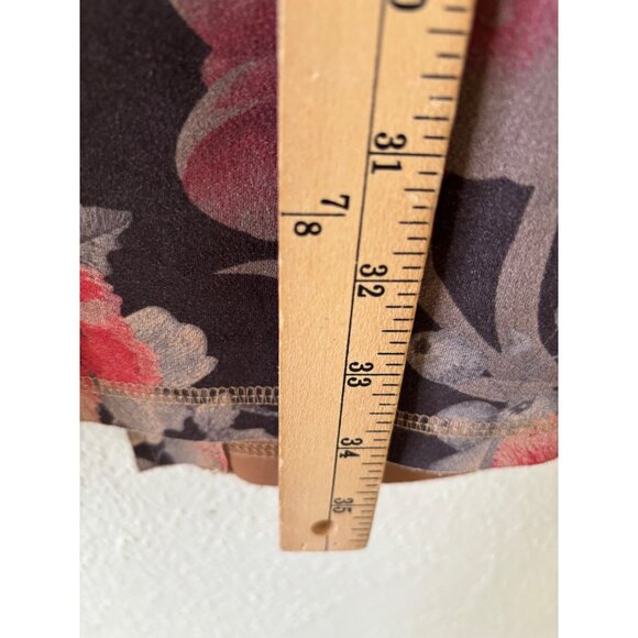 Anthropologie Solitaire Emilie Floral Faux Sueded Kimono Open Jacket S Black Pin - Picture 8 of 13